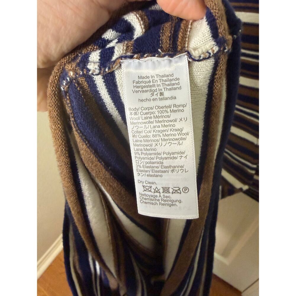 Madewell Crewneck Sweater Maxi Dress in Merino Wool Navy Multi Stripe Small NEW - Picture 4 of 5